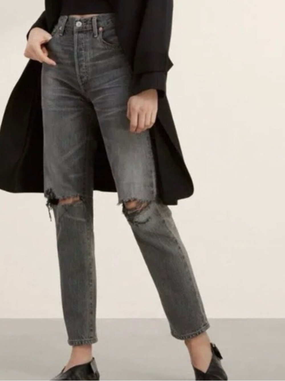 Citizens of Humanity Liya High Rise Classic Fit Crop Jean in Grey size 25